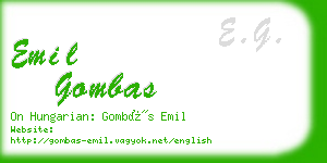 emil gombas business card